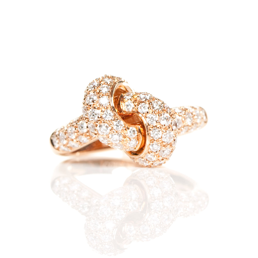 The Love Knot Ring - Pink Gold & Diamond