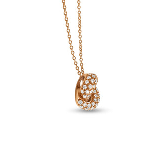 The Love Knot Gold and Diamond Pendant - Pink