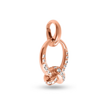 Load image into Gallery viewer, Pink Gold &amp; Diamonds The Love Knot Charm