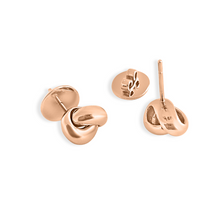 Load image into Gallery viewer, Love Knot Earring- Plain Pink Gold