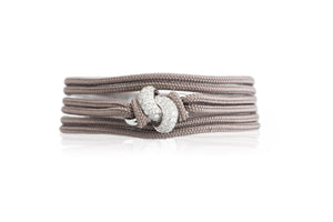 The Love Knot Bracelet - White Gold & Diamond on Silk