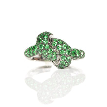 Load image into Gallery viewer, The Love Knot Ring - White Gold &amp; Tsavorite