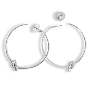 The Love Knot Hoops - White Gold & Diamond