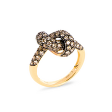 Load image into Gallery viewer, The Love Knot Ring - Yellow Gold &amp; Brown Diamond