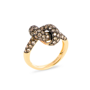 The Love Knot Ring - Yellow Gold & Brown Diamond