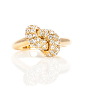 The Love Knot Ring  - Yellow Gold & Diamond on Knot