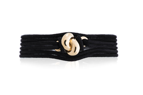 The Love Knot Bracelet - Yellow Gold on Silk