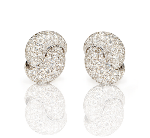 Love Knot Earrings- White Gold & Diamond